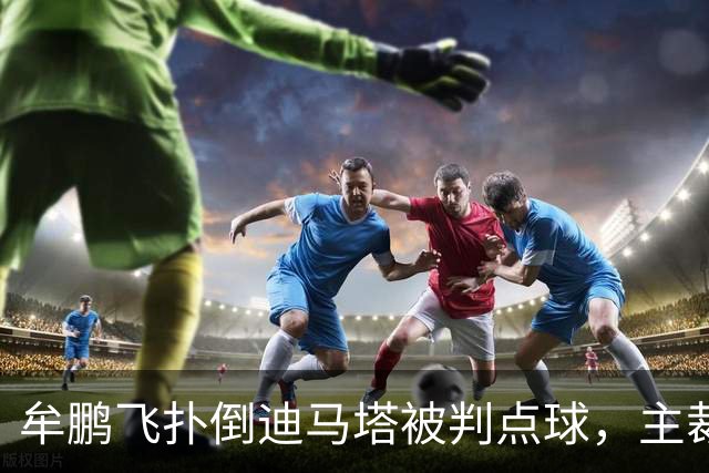 牟鹏飞扑倒迪马塔被判点球，主裁查看VAR后取消点球判罚